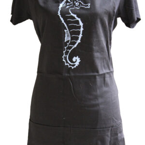 Unisex Schürze "Seahorse" (black)