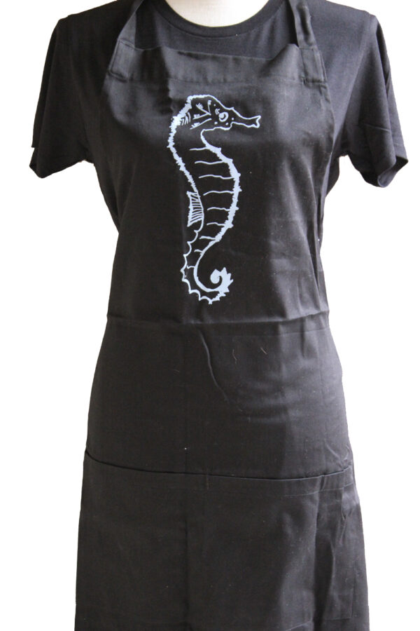 Unisex Schürze "Seahorse" (black)