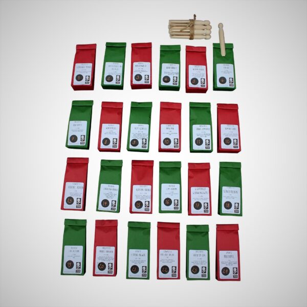 Adventskalender  "Tee" (mit Band und Klammern)