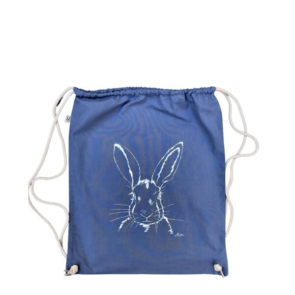 Drawstring Bag (Turnbeutel) „Miss Sophie“ (denim blue)