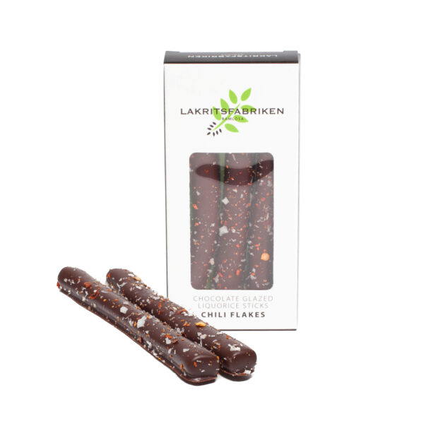 Chocolate Glazed Liquorice Sticks Chili Flakes (Lakritsfabriken)