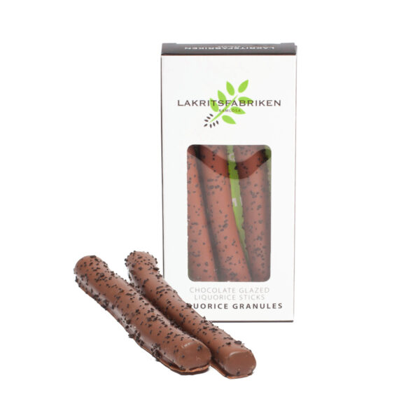 Chocolate Glazed Liquorice Sticks Liquorize Granules  (Lakritsfabriken)