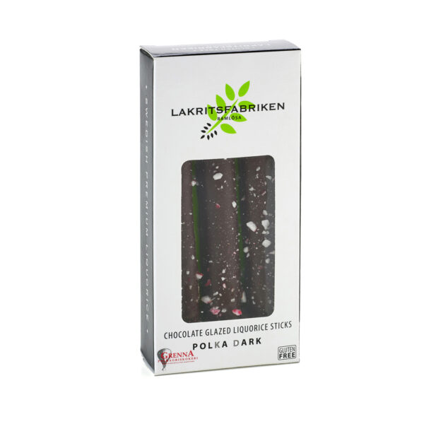 Chocolate Glazed Liquorice Sticks Polka Dark (Lakritsfabriken)