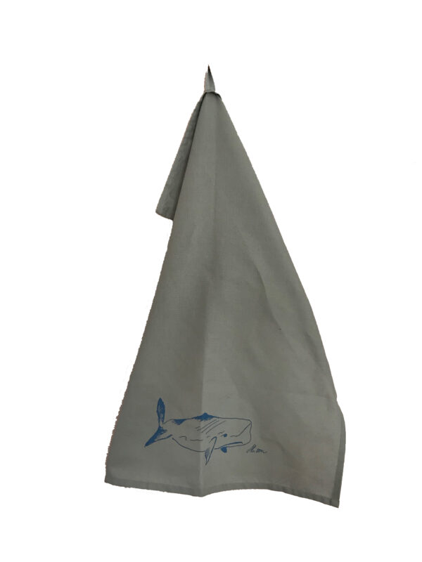 Tea Towel "Noah, the whale" (light grey)
