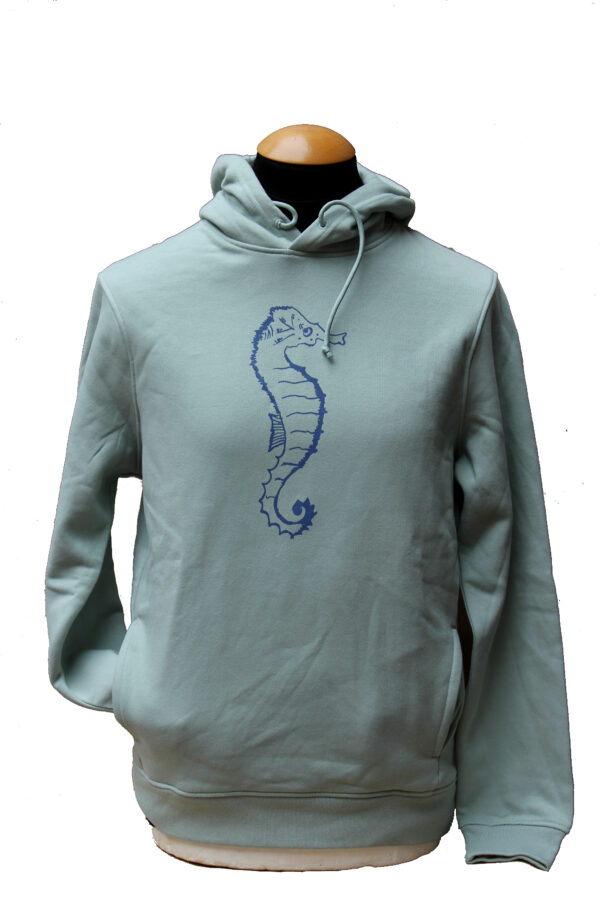 Hoodie (Unisex) "Seahorse" (sage green)