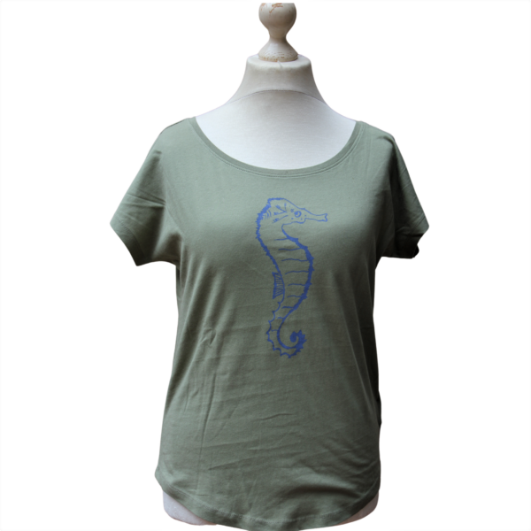 Women's Loose Fit Shirt "Seahorse" (olive)