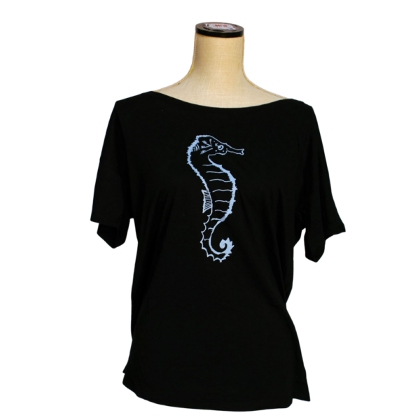 Women’s Oversized Shirt „Seahorse“ (black)
