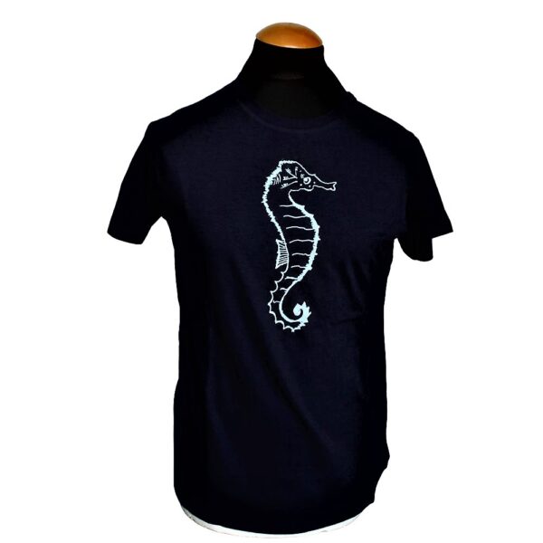 Men's Classic Jersey T-Shirt "Seahorse" (black)