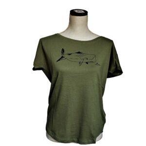 Women's Loose Fit Shirt "Noah, the whale" (olive)