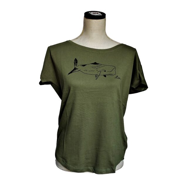 Women's Loose Fit Shirt "Noah, the whale" (olive)