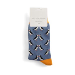 Mr Sparrow Bamboo Socken Kissing Puffins