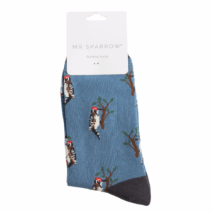 Mr Sparrow Bamboo Socken Woodpecker (denim blue)