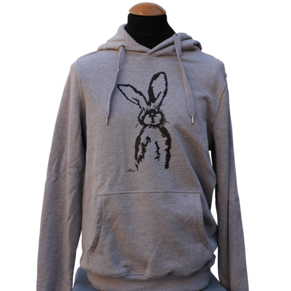 Hoodie (Unisex) "Hase" (melange grey)