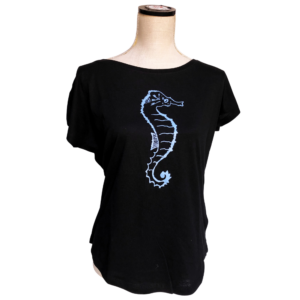 Women's Loose Fit Shirt "Seahorse" (black)