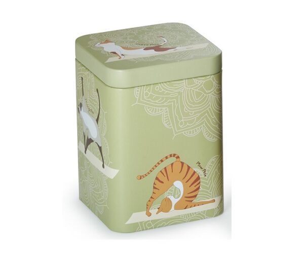 Teedose "Yoga Katze grün" 100g