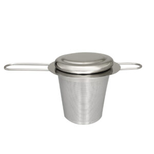 Teefilter mit Deckel und klappbaren Seitengriffen, Edelstahl