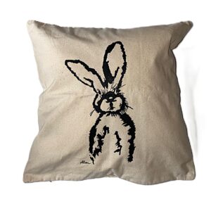 Kissenhülle "Hase" natur (40x40cm) fairtrade