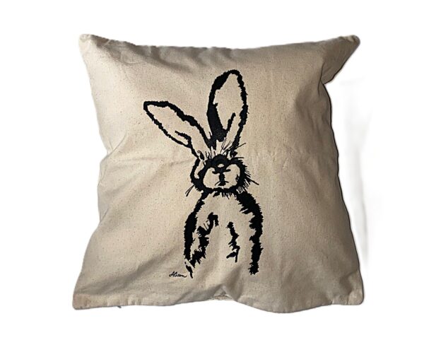 Kissenhülle "Hase" natur (40x40cm) fairtrade