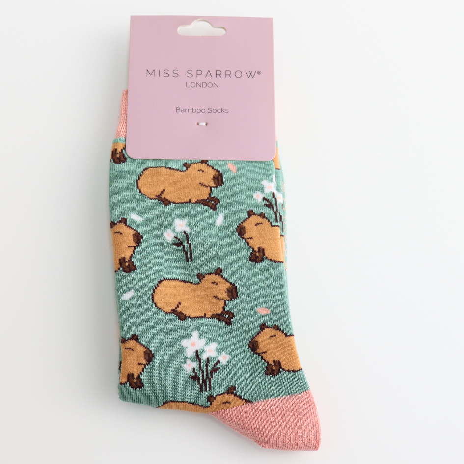 Miss Sparrow Socken Bamboo Cute Capybara