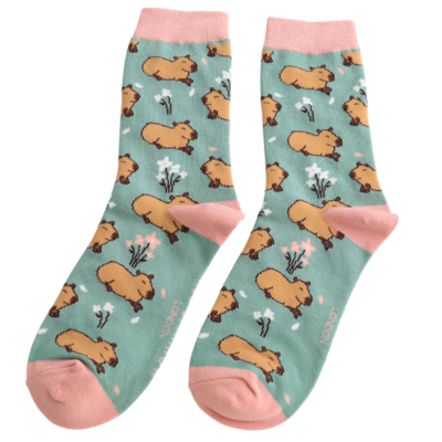 Miss Sparrow Socken Bamboo Cute Capybara