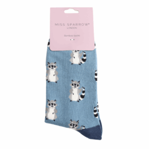 Miss Sparrow Socken Bamboo Racoons (denim blue)
