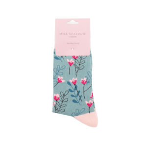 Miss Sparrow Socken Bamboo Wild Floral (petrol)