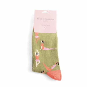 Miss Sparrow Socken Bamboo Yoga Poses (green)