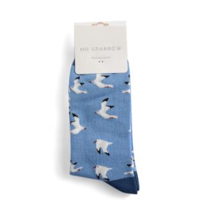 Mr Sparrow Bamboo Socken Seagulls skyblue