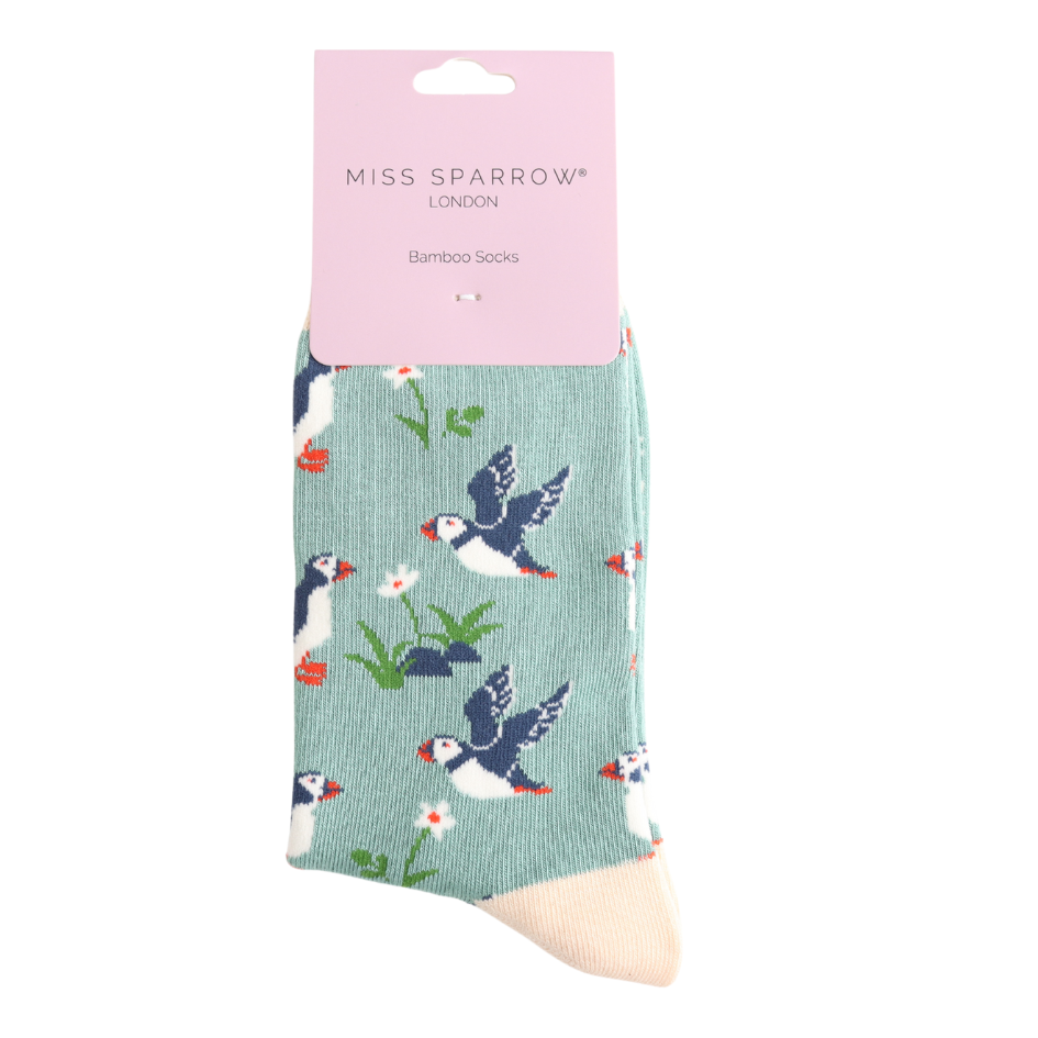 Miss Sparrow Socken Bamboo Cool Puffins
