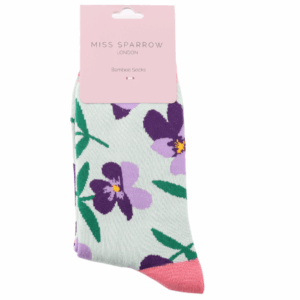 Miss Sparrow Socken Bamboo Pansies