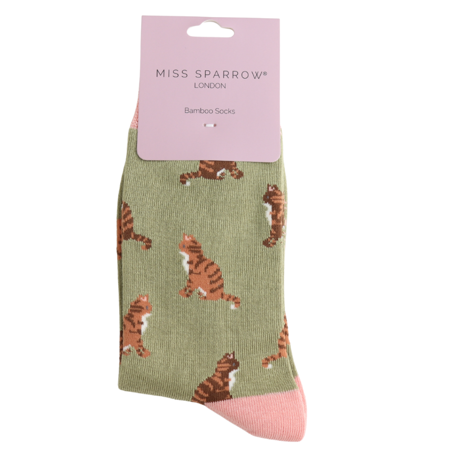 Miss Sparrow Socken Bamboo Tabby Cats